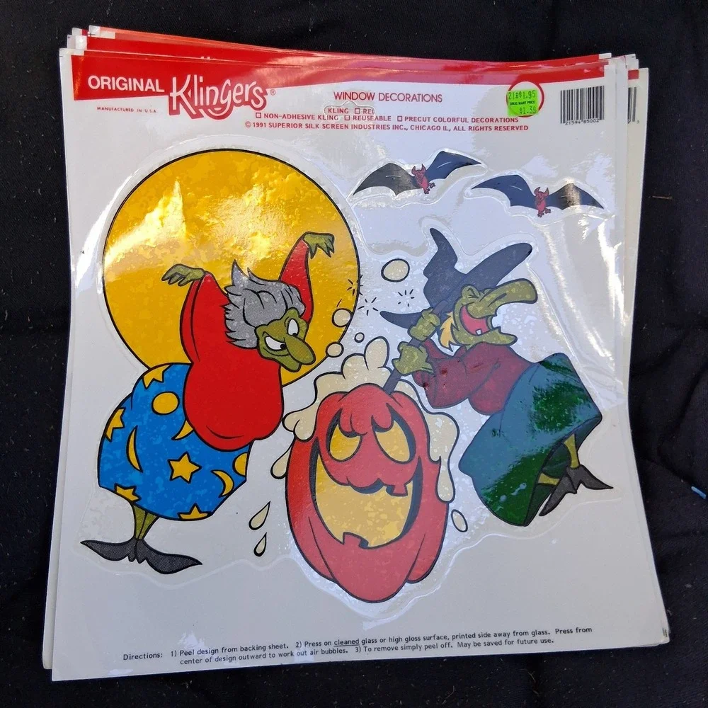Vintage 90s Halloween Klingers Window Clings Lot Of 10 No Duplicates JOL...